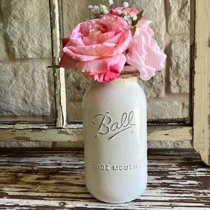Large Home Decor Manson Jar with Flowers